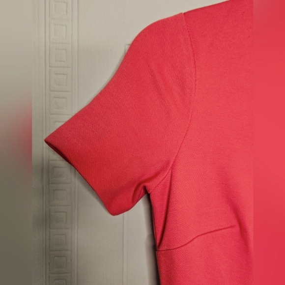 Ann Taylor Midi Flare Dress Salmon Knit Short Sleeve Round Neck Sz 4 PETITE NWT - Picture 7 of 15